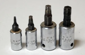 Four MAC Torx Bits Sockets T8 & T25 1/4" Drive T40 & T50 3/8" Drive USA - Picture 1 of 3