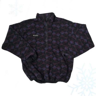 Pullover vintage Columbia Sportswear patrón geométrico azteca media cremallera polar XL Foto 1 de 4