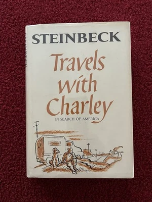 Travels With Charley John Steinbeck 1962 Book Of Month Club HC/DJ Foto 1 de 4