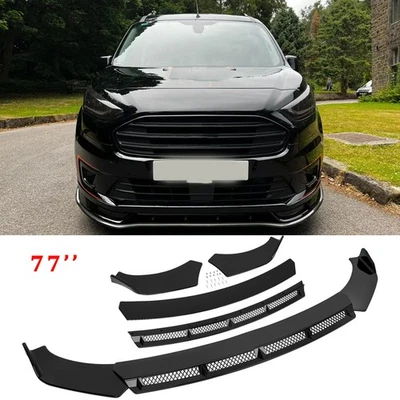 For Ford Transit Connect 2014-2021 Front Bumper Lip Spoiler Splitter Kit Gloss - Image 1 of 4