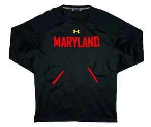 Camisa Under Armour NCAA Maryland Terrapins para hombre negra panal L/S; M - Imagen 1 de 7