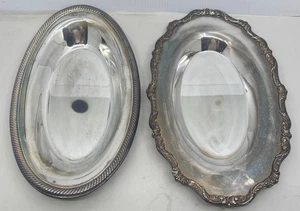 Lot Of 2 Silver Plated Oval Serving Trays International Silver Co Poole Silver - Picture 1 of 11