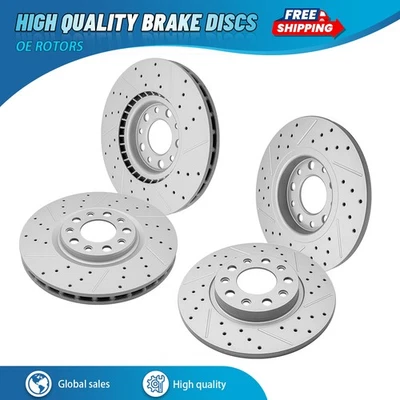 Rotores de disco perforados delanteros y traseros para Jeep Compass Renegade Fiat 500X 2016-2023 Foto 1 de 4