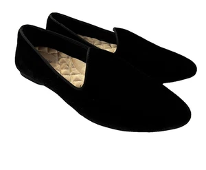 BIRDIES The Heron Slip On Black Velvet Loafers Women's Size 9.5 Casual Comfort - Picture 1 of 14