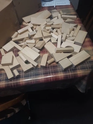 88 BLOCOS DE CONSTRUÇÃO DE MADEIRA NATURAL DIFERENTES FORMAS E TAMANHOS SEM FUMAÇA MUITO BOM - Imagem 1 de 4