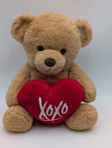 Aurora Brown Bear Plush XOXO Heart Pillow 2022 15 Inch Stuffed Animal Toy - Picture 1 of 11