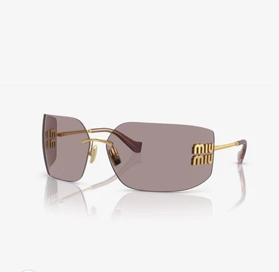 Gafas de sol Miu Miu Mu 54YS doradas y violetas auténticas con caja y todo Foto 1 de 4