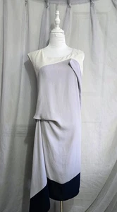 BCBG Maxazria Runway Dress s.XS Color Block Asymetrical Pearl Blue Silver - Bild 1 von 9