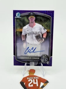 Charlie Condon 2025 Bowman Chrome Purple MOJO Refractor AUTO /199 #BMA-CC SP - Picture 1 of 6