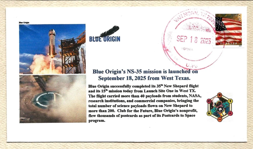 Launch of  Blue Origin NS-35 on September 18, 2025 with payloads - Image 1 of 1