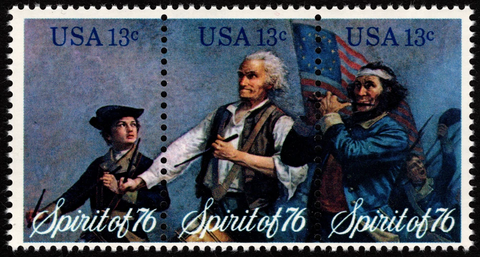 US Stamps Scott # 1629 - # 1631 (#1631a) Mint NH Spirit of 76 Se-Tenant Strip - Image 1 of 1