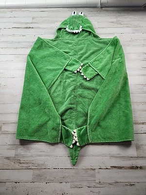 Bata envolvente de toalla con capucha Pottery Barn Kids baño verde caimán caimán caimán sin bordado Foto 1 de 4