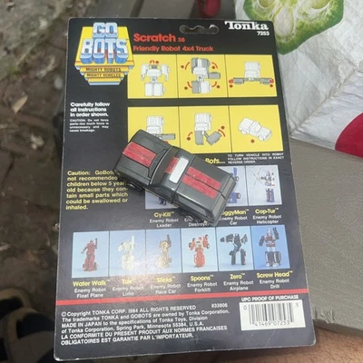 Tonka GoBots Scratch Action Figure c1984 Cardback Packaging Complete Works - Image 1 of 4