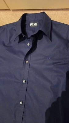 Diesel mens navy shirt CAMICIA - 100% cotton - Large - BRAND NEW - Image 1 of 4