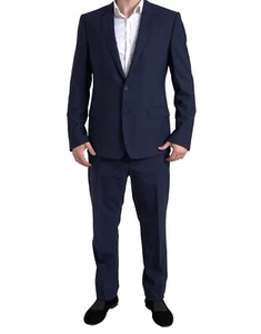 DOLCE & GABBANA Suit MARTINI Blue 2 Piece Single Breasted EU46/US36/S 2100usd - Picture 1 of 13