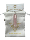 Rose Quartz Double Pointed Terminated Crystal Pendant Necklace Silver Healing
