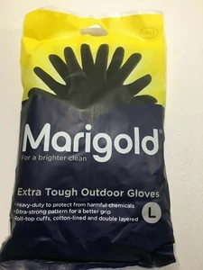 Marigold Outdoor Gloves Pair Large (8 1/2) Extra Tough Black Heavy Duty Hand - Picture 1 of 24
