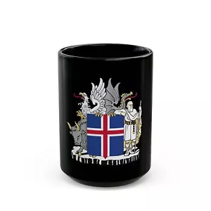 Escudo de armas de Islandia - Taza de café negra - Imagen 1 de 9