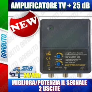 AMPLIFICATORE DI LINEA TV UHF 25db 2out MIGLIORA/POTENZIA IL SEGNALE TV DPHA1225 - Foto 1 di 1