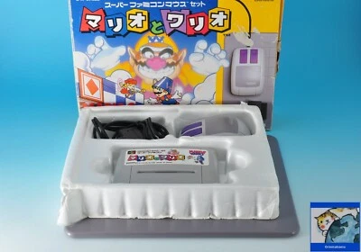 Nintendo SNES SFC Super Famicom Mario and Wario with mouse & Box Version Japan - Image 1 of 4