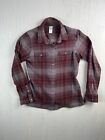 Patagonia Shirt Women?s 6 Organic Cotton Red Gray Plaid Midweight Flannel Hiking