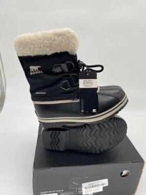 Nuevo SOREL Unisex-Niño YOOT PAC™ Nylon Niños Bota Impermeable Talla 12 Negro Foto 1 de 4