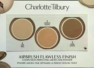 Aerógrafo Charlotte Tilbury Polvo Perfeccionador de la Piel JUSTO, MEDIANO, OSCURO Tarjeta de Prueba - Imagen 1 de 1