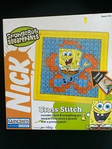 Nickelodeon Spongebob Schwammkopf Kreuzstich Bild mit Patch & Rahmen - Basteln - Bild 1 von 3