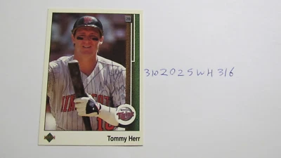 1989 Upper Deck Tom Tommy Herr signed baseball card - Image 1 of 3