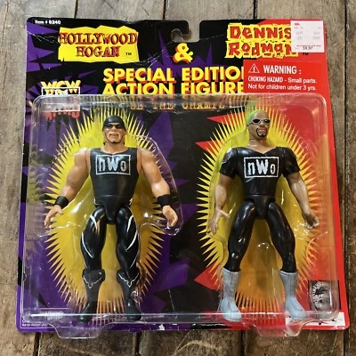 1997 WCW HOLLYWOOD HULK HOGAN & DENNIS RODMAN ACTION FIGURES / RARE SET MOC - Image 1 of 4