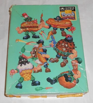 Golden Mattel Food Fighters Vintage 1989 Puzzle Damaged Pieces RARE - Image 1 of 4