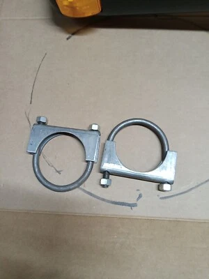 2.5 2-1/2 Exhaust Muffler Clamp Set Of 2 Heavy Duty OLD STOCK - Image 1 of 3