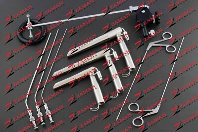 Laringoscopio de funcionamiento de fibra óptica rígido directo 9 piezas conjunto con caja por ZP Foto 1 de 4