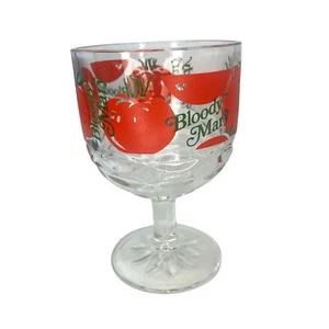 Vintage Bloody Mary Pedestal Glass Thumbprint Cocktail Drinking Glass MCM - Picture 1 of 6