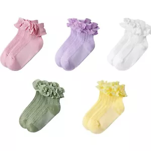 Toddler Ruffle Socks Toddler Girl Socks Baby Girls Ruffle Socks Infant Baby G... - Picture 1 of 7