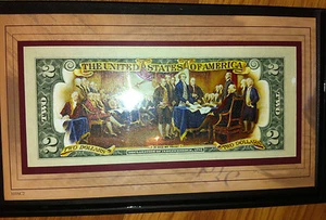 DECLARACIÓN DE INDEPENDENCIA, BILLETE DE $2 COLORIZADO MONEDA SIN CIRCULAR DINERO REAL. - Imagen 1 de 4