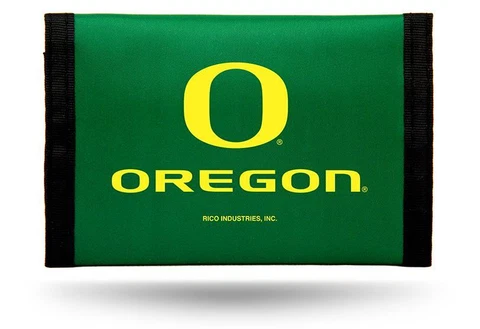 Oregon Ducks Nylon Tri-Fold Wallet [NEW] NCAA Vinyl Trifold Billfold ID Cover