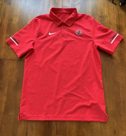 Louisiana Ragin' Cajuns Nike Shirt ON FIELD Polo Golf Logo Red Dri-Fit NCAA Med Cover