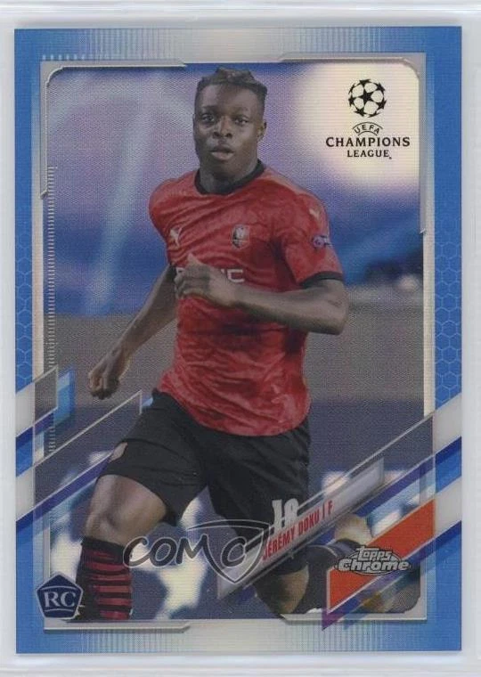 2020-21 Topps Chrome UCL Blue Refractor /150 Jeremy Doku #2 Rookie RC