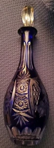 Tapón de jarra de cristal Nachtmann azul cobalto cortado para limpiar uva Baviera - Imagen 1 de 7