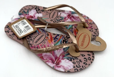Havaianas ALPARGATAS 女式全新凉鞋金色/花卉/豹纹多种尺寸 — 第 1/4 张图片
