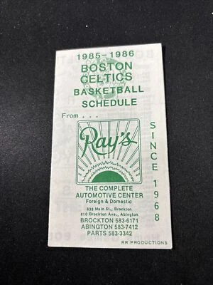 Boston Celtics 1985-86 - Baloncesto NBA - Calendario de bolsillo - Coca-Cola - L. Bird Foto 1 de 4