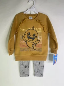 Pinkfong Baby Shark Girls 2 Piece Sweatshirt Top Pants Outfit Set Girls 3T - Picture 1 of 9