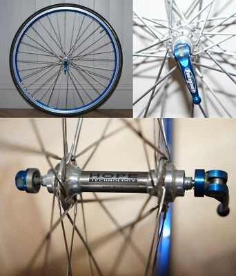 700C HOPE TITANIUM HUB & BLUE ANODIZED Q/R SKEWER PIANNI 700C ROAD BIKE WHEEL - Image 1 of 4