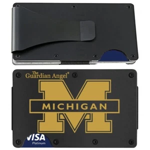 Michigan Wolverines Engraved Titanium Carbon Fiber RFID Blocking Wallet Gift D7 - Picture 1 of 11