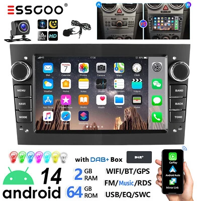 DAB+ 64G Android 14 Carplay Autoradio GPS Navi Für Opel Astra H Corsa C D Zafira - Bild 1 von 4