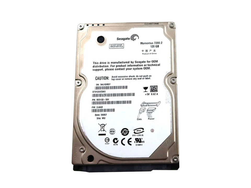 SEAGATE ST9120823AS 120GB 2.5" 8MB CACHE SATA 3.0GB/S HARD DISK DRIVE 9S5133-501 - Image 1 of 1