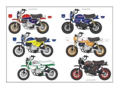 Blue Staff 1/12 Honda Monkey Dress Up Decal 9 tipi per Tamiya dal Giappone a449 - Immagine 1 di 4