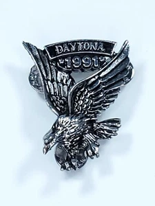 Vtg Daytona 1991 Eagle Biker Pin 90's Harley Davidson Motorcycle, Racing, READ - Picture 1 of 5