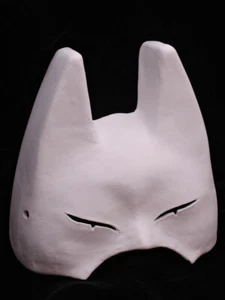 Komendo Half Face Fox Mask Kitsune For Free Painting White Paper Drawing Japan - Picture 1 of 5